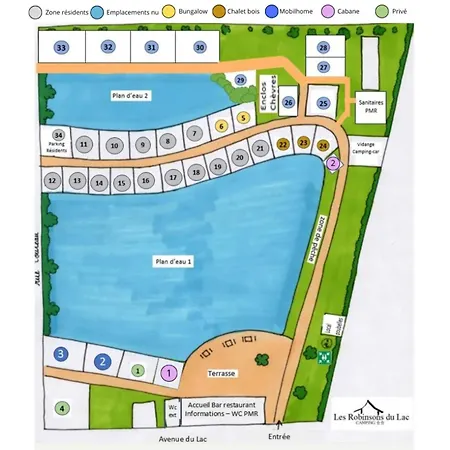 Kamp alanı Mobile 2 Au Bord Du Lac, Peche Gratuite Sans Permis *